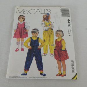 McCalls 4414 Sewing Pattern Child Jumper Jumpsuit Tops Sz 3 Stretch Knits CUT